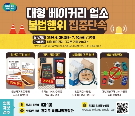 “유기농·국내산 100% 맞나?”… 경기도, 대형 베이커리 카페 특별 단속