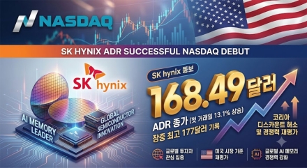 SK하이닉스, 나스닥 데뷔 첫날 13% 급등…글로벌 투자자 "AI 메모리 시장 지배력 재평가"
