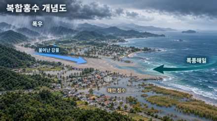 폭우에 해일까지 겹치면…해안 침수, 강과 바다 함께 봐야