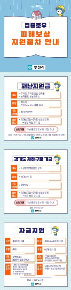 부천시, 집중호우 피해 시민 지원한다