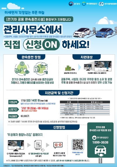 환경부, 전기차 공용 완속충전기 설치, 이젠 직접 신청하세요