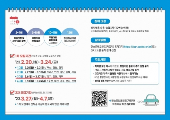 의정부시, 탄소중립포인트(자동차) 참여 대상자 모집
