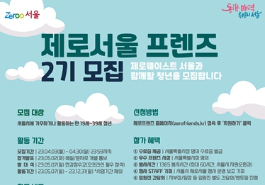 생활 속 폐기물 감량 실천 청년 홍보단 ‘제로프렌즈 2기’ 모집